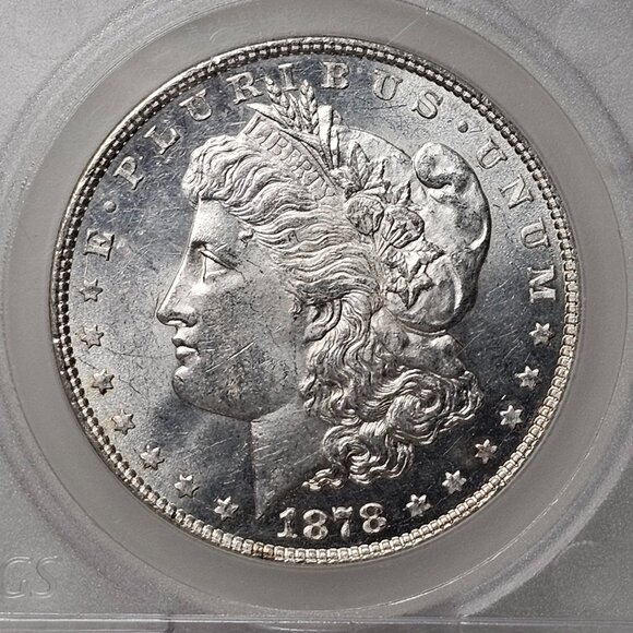1878 8 TF Tail Feathers Morgan Silver Dollar - SEGS Graded MS62 - RARE - Toning - Picture 2 of 6